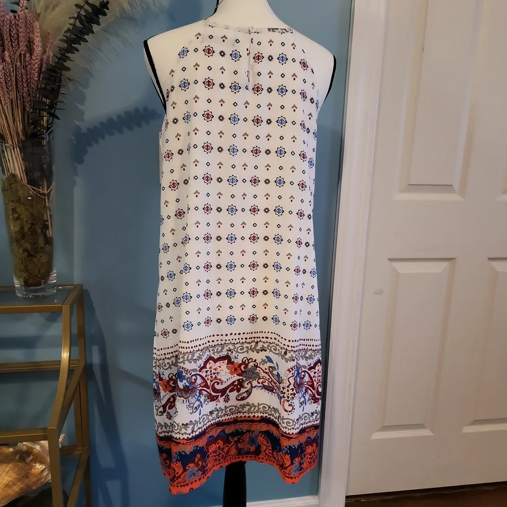 Shein Midi Geometric White Dress - Picture 5 of 8